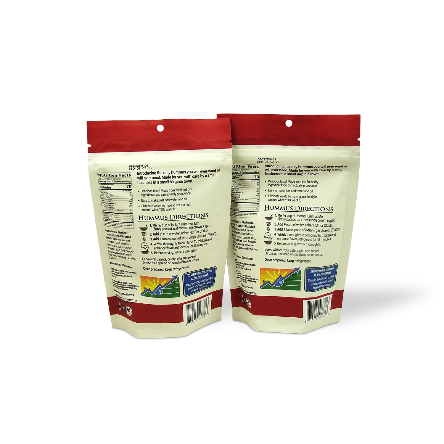 5 oz Hummus Mix Twin-Pack - Roasted Red Pepper - Image 3
