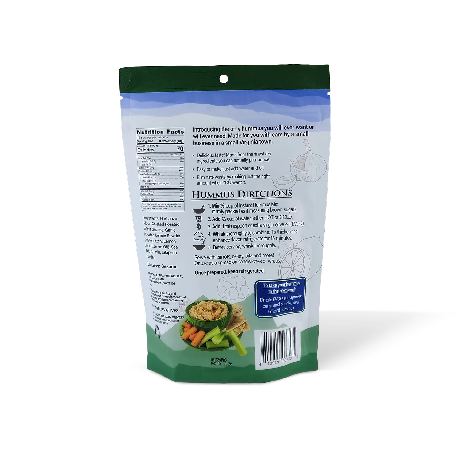 10 oz. Instant Jalapeño Hummus Mix - Image 2